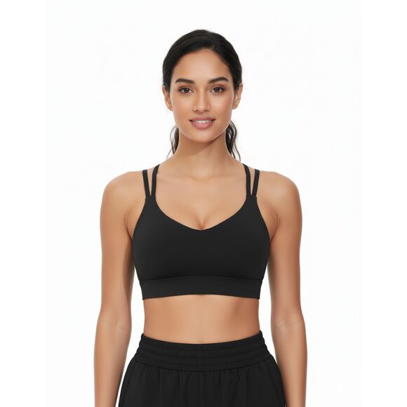 The Gym People Women's Double Spaghetti Strap Sports Bra - Picture 1 of 5